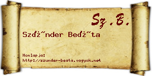 Szünder Beáta névjegykártya
