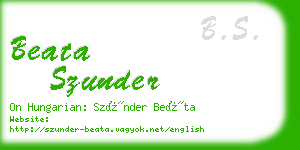beata szunder business card